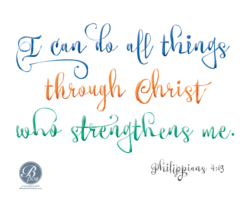 Philippians 4:13, I can do all things, Bible Verse, Printable Card ...